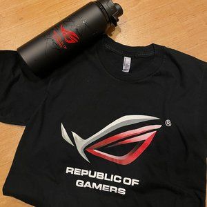 ASUS Republic of Gamers Short Sleeve Tee with Free Water Bottle!